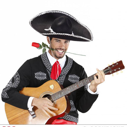 Feestbazaar Sombrero zwart Carlo