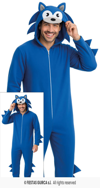 Feestbazaar Sonic Onesie Volwassenen