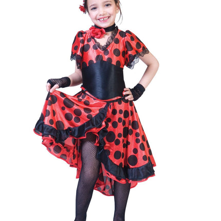 Feestbazaar Spaanse Flamenco Danseres  Jurk Meisje