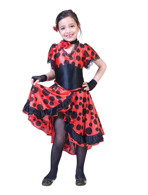 Feestbazaar Spaanse Flamenco Danseres  Jurk Meisje