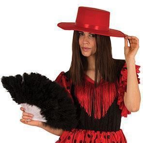 Feestbazaar Spaanse hoed vilt rood