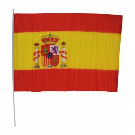 Feestbazaar Spaanse vlag op stok 60x90cm