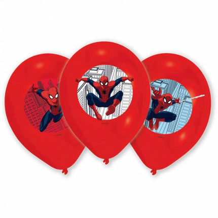 Feestbazaar Spiderman Ballonnen Versiering - 6 stuks