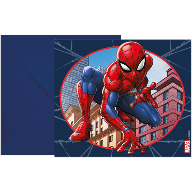 Feestbazaar Spiderman Crime Fighter Uitnodigingen (6st)