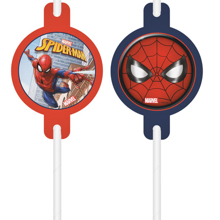 Feestbazaar Spiderman Crimefighter Rietjes (4st)