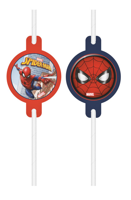 Feestbazaar Spiderman Crimefighter Rietjes (4st)