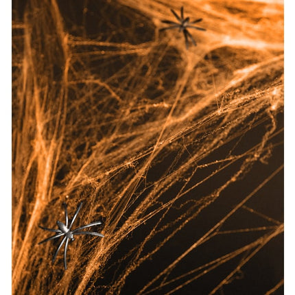 Feestbazaar Spinnenweb Halloween Oranje Met 2 Spinnen