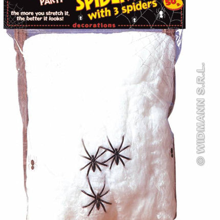 Feestbazaar Spinneweb 50 gram met 3 spinnen