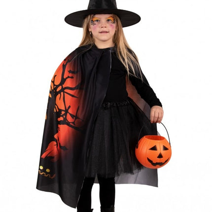 Feestbazaar Spooky Halloween Cape Kind met Hoed