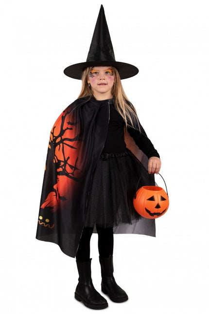 Feestbazaar Spooky Halloween Cape Kind met Hoed