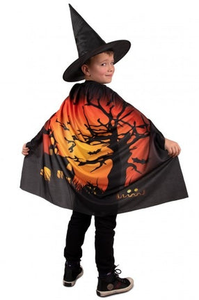 Feestbazaar Spooky Halloween Cape Kind met Hoed