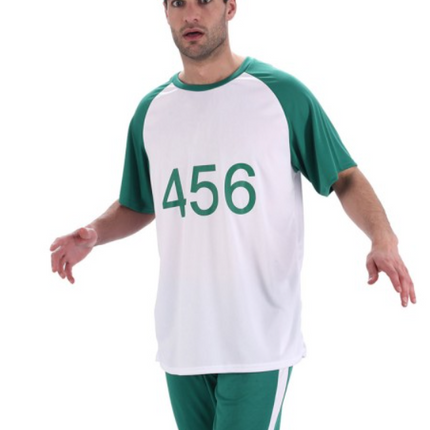 Feestbazaar Squid Game T-Shirt 456 Groen/Wit