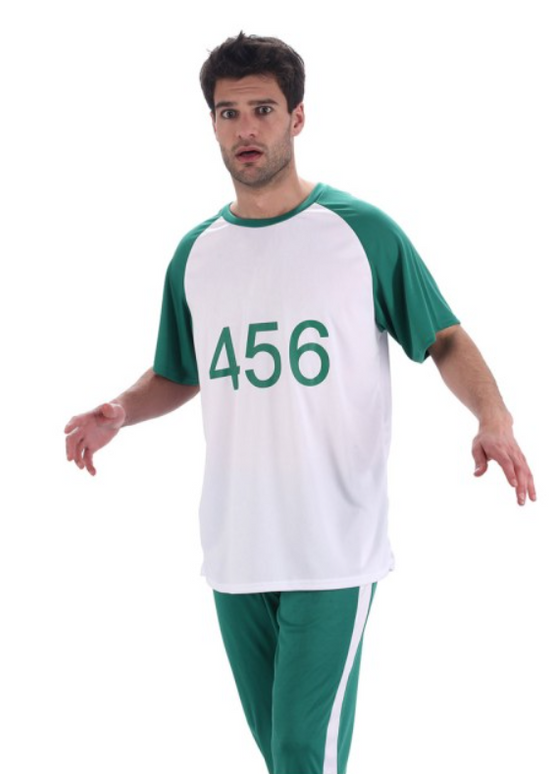 Feestbazaar Squid Game T-Shirt 456 Groen/Wit