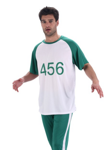 Feestbazaar Squid Game T-Shirt 456 Groen/Wit