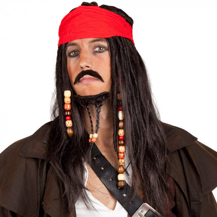 Feestbazaar St. Pruik Tobias met bandana, snor en baard