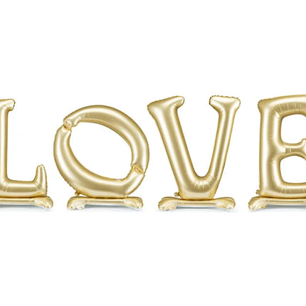Feestbazaar Staande Folieballon LOVE Goud 300cm