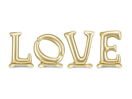 Feestbazaar Staande Folieballon LOVE Goud 300cm
