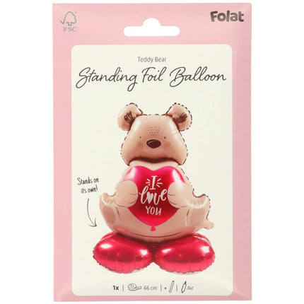 Feestbazaar Staande Folieballon Ombre Love Beer "I love you" (66cm)
