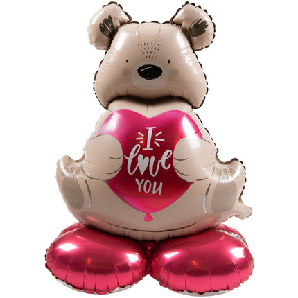 Feestbazaar Staande Folieballon Ombre Love Beer "I love you" (66cm)
