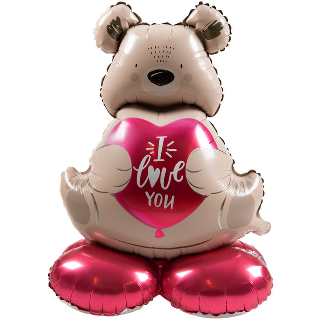 Feestbazaar Staande Folieballon Ombre Love Beer "I love you" (66cm)