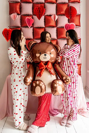 Feestbazaar Staande Folieballon Teddybeer Bruin (75x84cm)