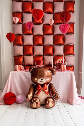 Feestbazaar Staande Folieballon Teddybeer Bruin (75x84cm)