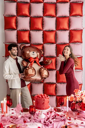 Feestbazaar Staande Folieballon Teddybeer Bruin (75x84cm)