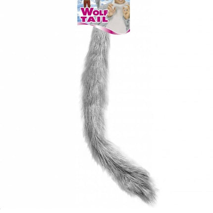 Feestbazaar Staart wolf pluche grijs