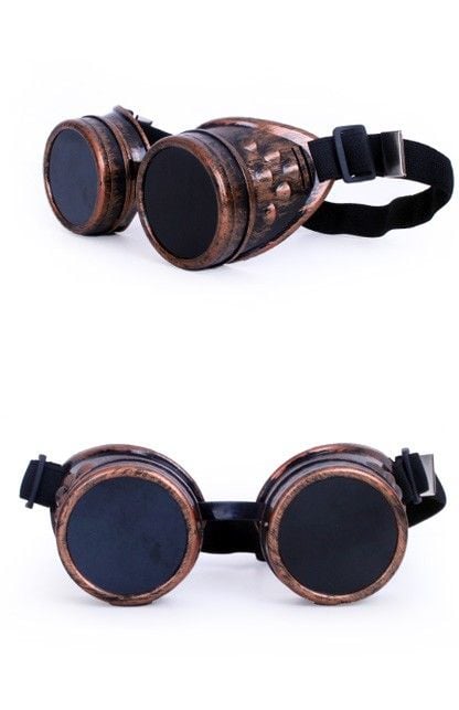 Feestbazaar Steampunk bril koperlook