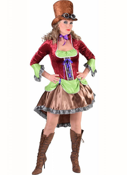 Feestbazaar Steampunk 'burlesque' kostuum vrouw