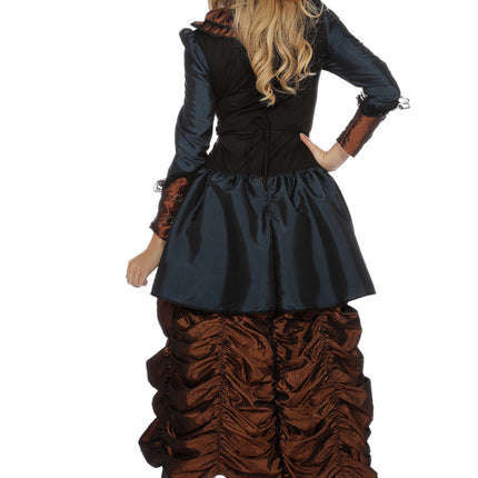 Feestbazaar Steampunk Damesjurk Blue Premium