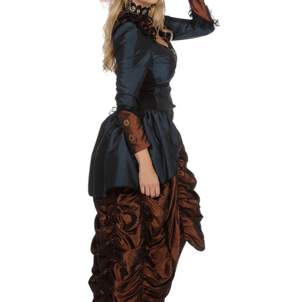 Feestbazaar Steampunk Damesjurk Blue Premium