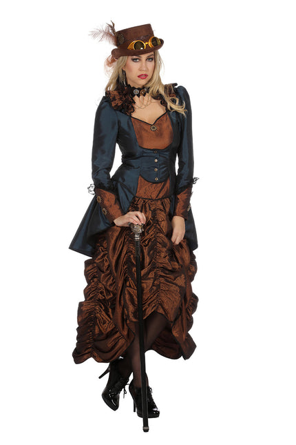Feestbazaar Steampunk Damesjurk Blue Premium