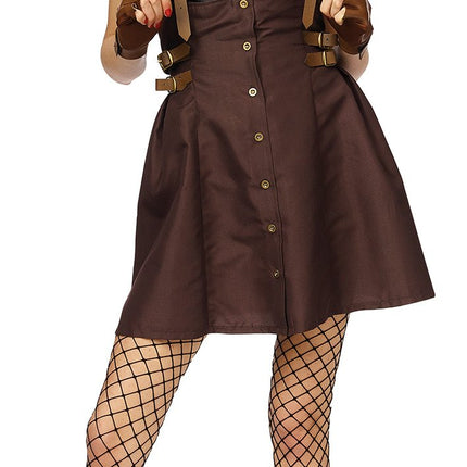 Feestbazaar Steampunk Stewardess kostuum