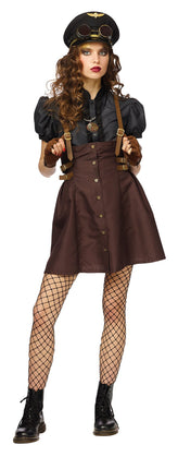 Feestbazaar Steampunk Stewardess kostuum