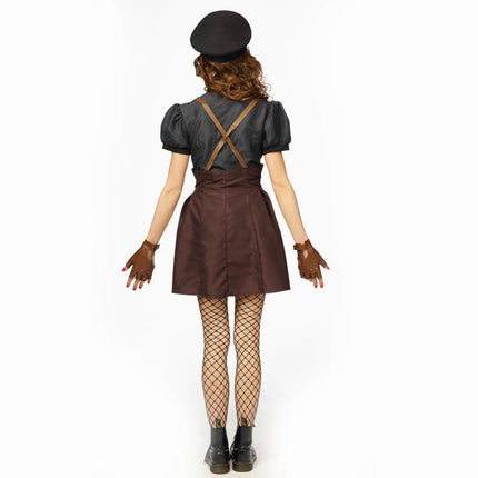 Feestbazaar Steampunk Stewardess kostuum