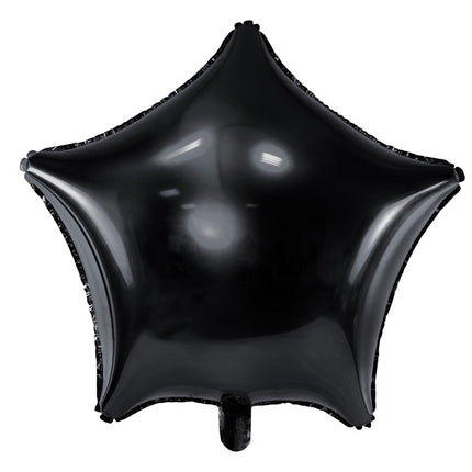 Feestbazaar Ster Ballon Folie Metallic Zwart -  48cm