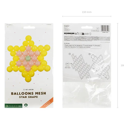 Feestbazaar Stervormig Ballon Frame Transparant (63x68cm)