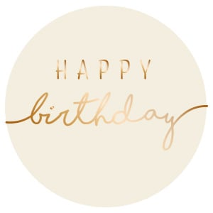 Feestbazaar Stickers Happy Birthday Créme/Goud Chique