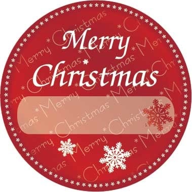 Feestbazaar Stickers Merry Christmas Rood