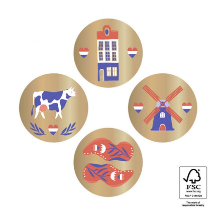 Feestbazaar Stickers Multi Holland Gold