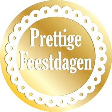 Feestbazaar Stickers Prettige Feestdagen Goud