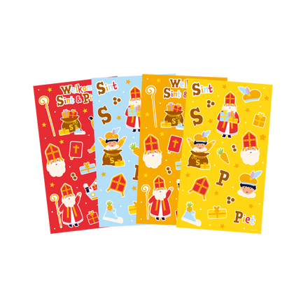 Feestbazaar Stickers Sint & Piet Cartoon Vigo