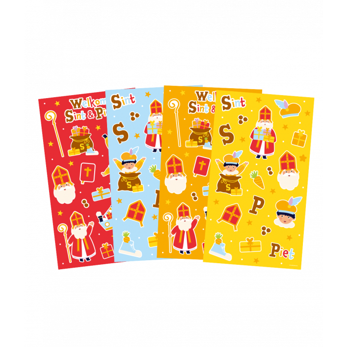 Feestbazaar Stickers Sint & Piet Cartoon Vigo