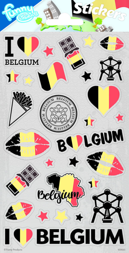 Feestbazaar Stickervel Set België