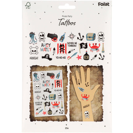Feestbazaar Stickervel Tattoos Pirate Party