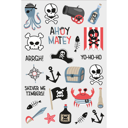 Feestbazaar Stickervel Tattoos Pirate Party