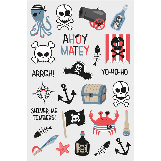 Feestbazaar Stickervel Tattoos Pirate Party