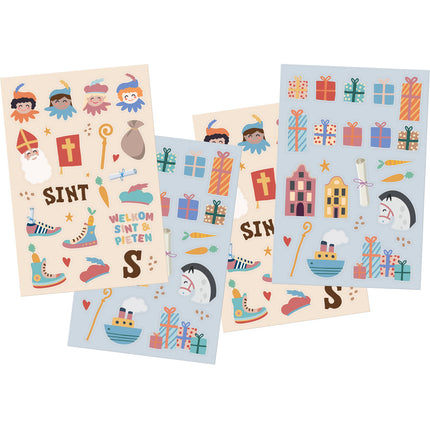 Feestbazaar Stickervellen Sint & Piet Cartoon