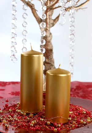 Feestbazaar Stompkaarsen Metallic Goud 12cm (6st)